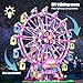 HuiNiu Ferris Wheel Building Block Set with Fairy Light, Two-Way Rotating Ferris Wheel Building Set 813 PCS, Amusement Park Interlocking Blocks Toys for Ages 8-13, for Boys and Girls