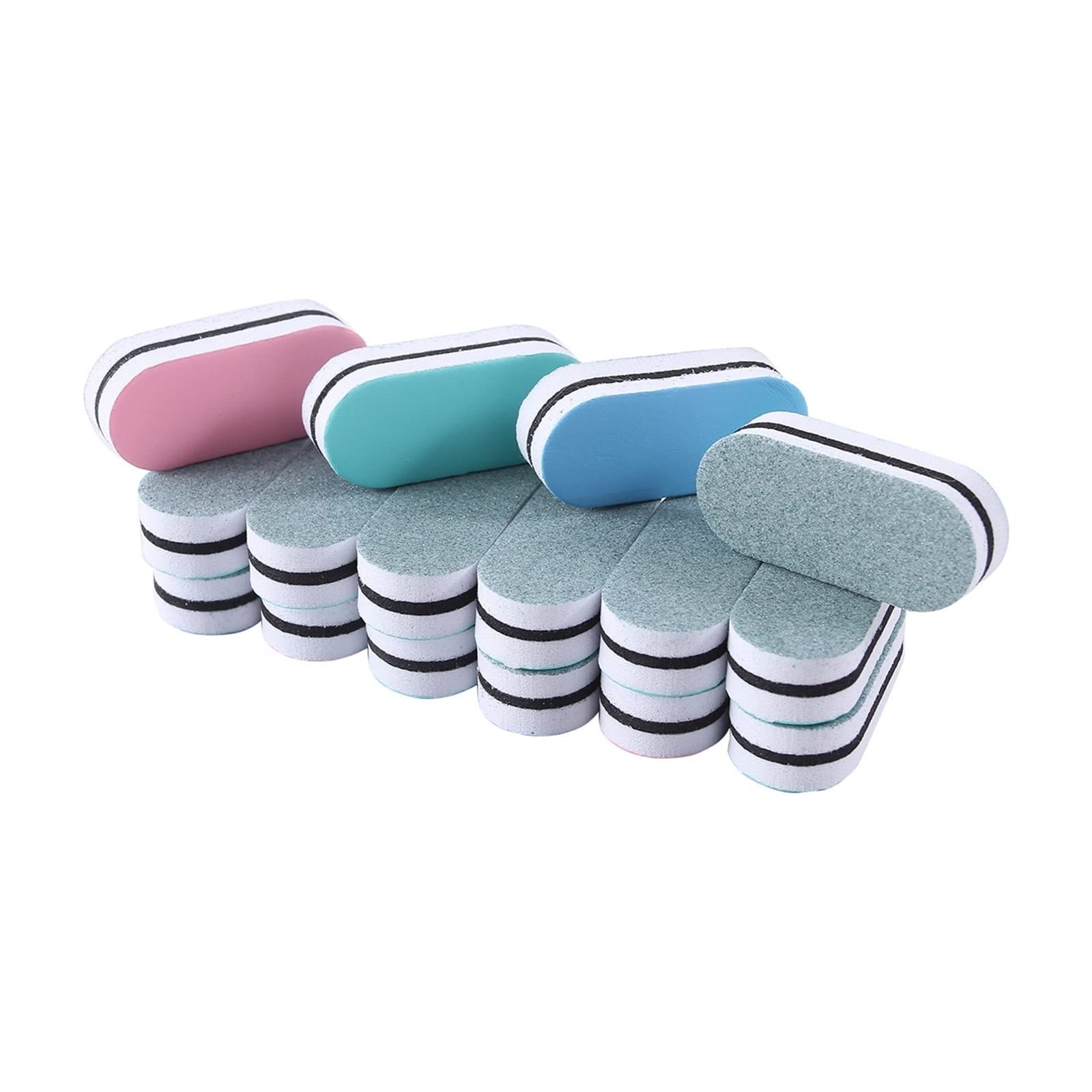 TRUSTTWO 100 unids/Lote Mini Esponja Lima de uñas Colorido Lijado Gel pulidor Conjunto Bloque limas de uñas Doble Cara Herramientas de Arte de uñas The 100pcs Brown