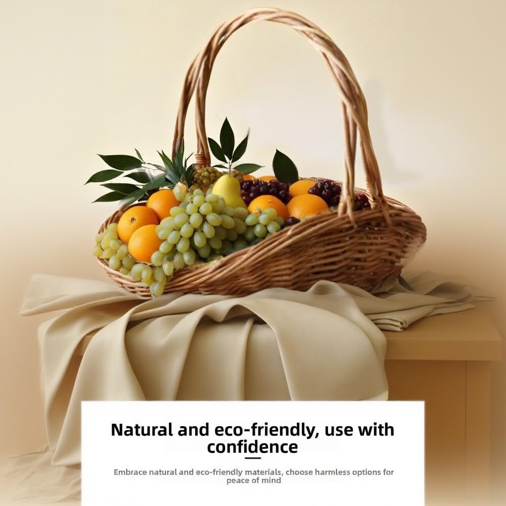 Cesto portaoggetti in rattan intrecciato a mano, grande, 45 x 23 x 16 cm, per soggiorno, giocattoli, coperte (grande)
