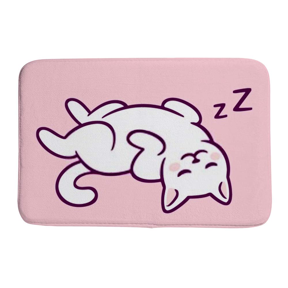 Tapis de bain chat mignon CHEHONG en polaire antidérapant et doux pour chambre ou salon 60x40 cm