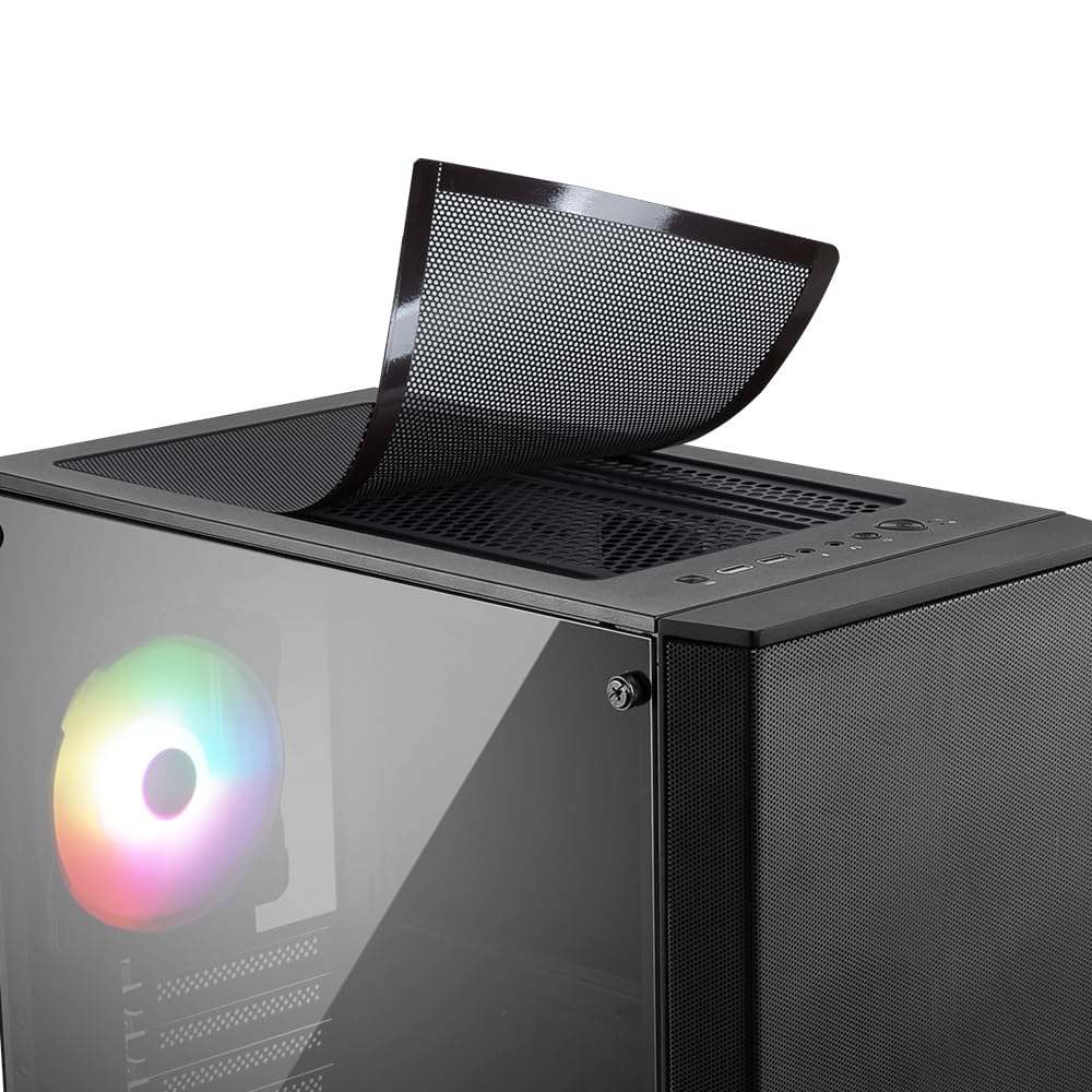 MSI MAG Forge 110R Boitier PC Gaming Moyen Tour Noir, 1x Ventilateur 120mm ARGB, Panneau Latéral en Verre Trempé, ATX, mATX, Mini-ITX