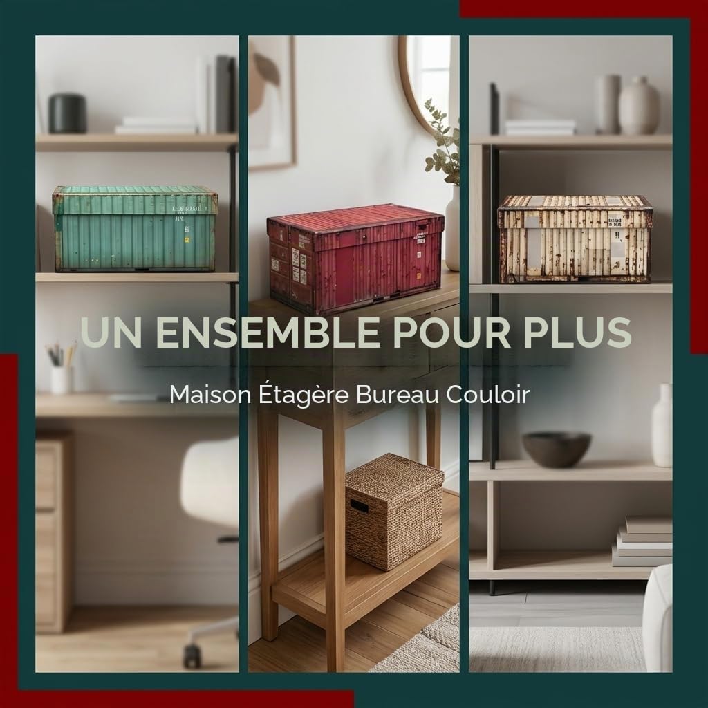 MIJOMA Lot de 10 boîtes cadeaux et boîtes de rangement robustes au design de conteneurs de bateau - Boîtes de rangement de style industriel