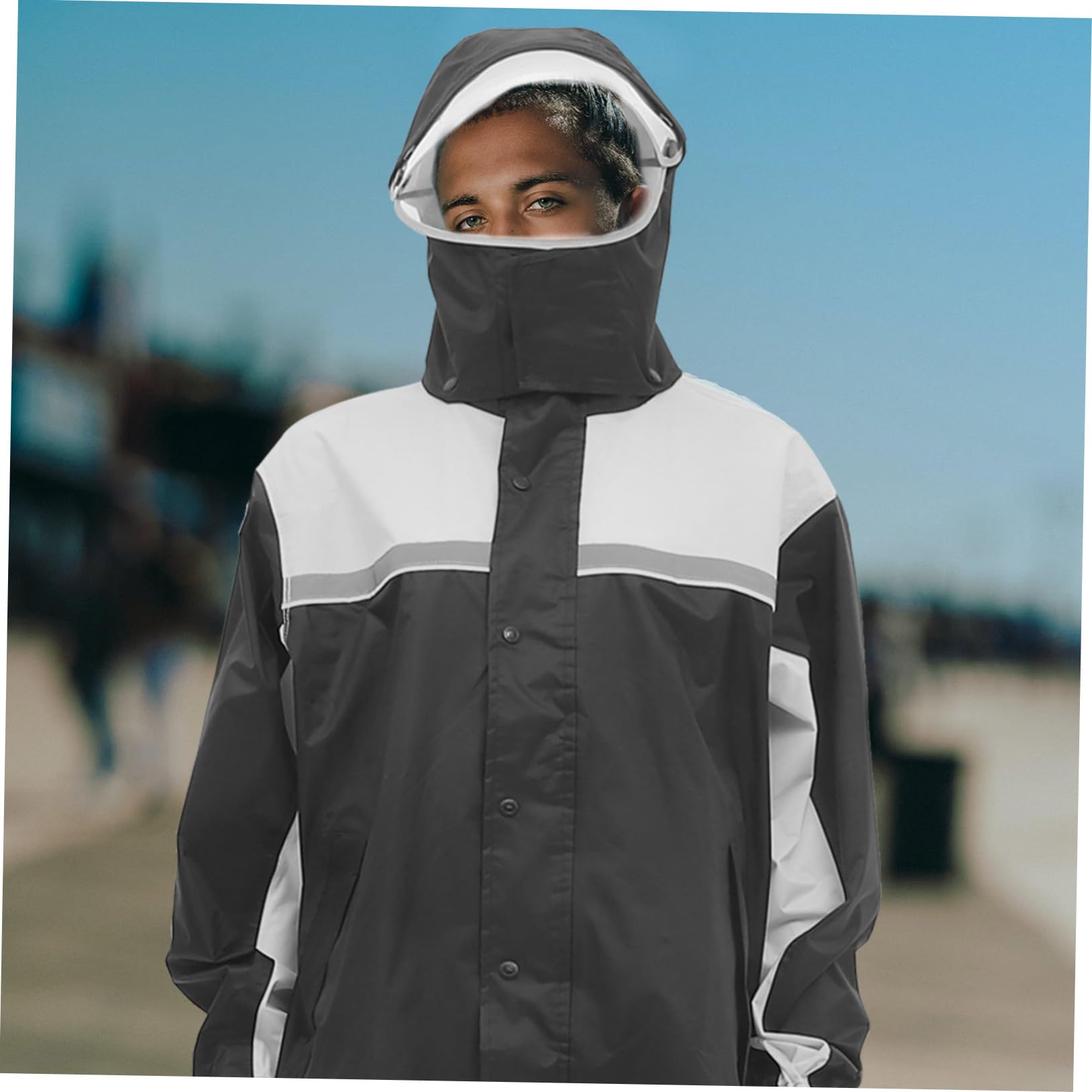 GARVALON Regenanzug Herren Motorrad Satz 2xl Winddicht Regenjacke Und Regenhose Mit Reflexstreifen Für Outdoor Motorradschutz