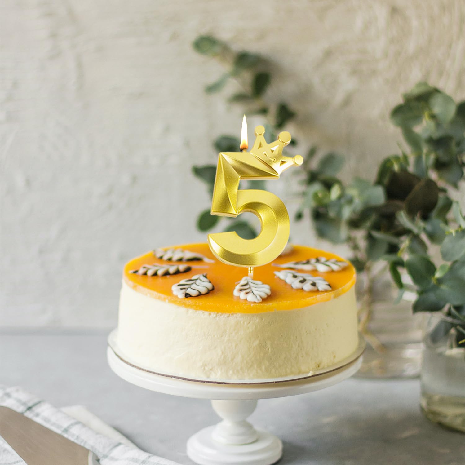 Kronen-Zahl 5 Geburtstagskerze – 3,1 Zoll Große Happy Birthday Kerze Für Kuchen, Aus Umweltfreundlichem Wachs, Perfekt Für Kinder & Erwachsene
