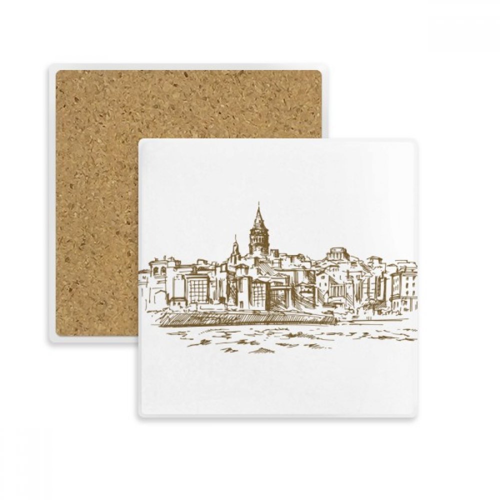 Dessous de verre absorbant anti-condensation pour tasse motif sketch Turquie
