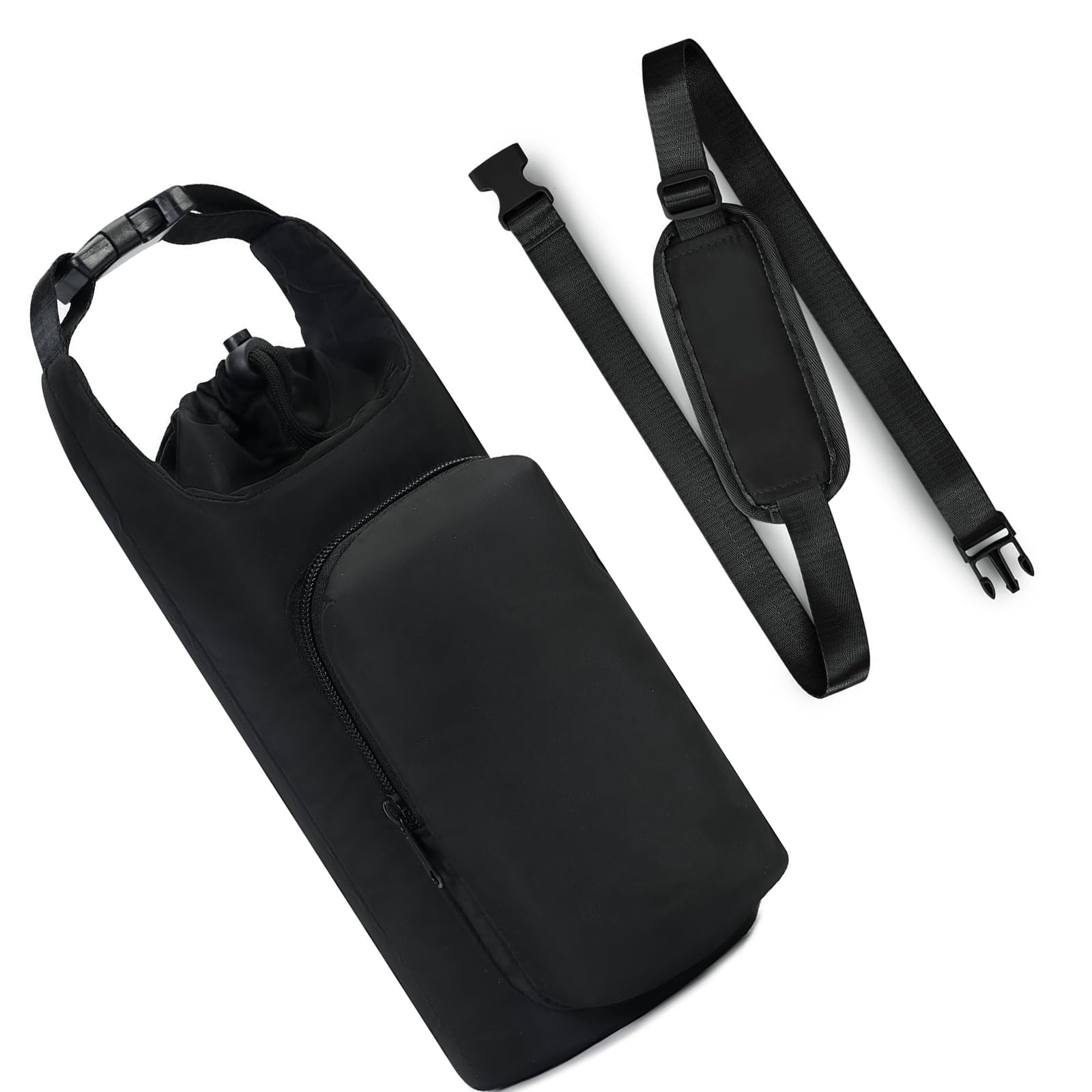 Piceioep Multipurpose Insulated Water Bottle Carriers with Shoulder Strap Phone Pocket for Home Travel and Outdoor Sport Insulated Water Bottle Cover