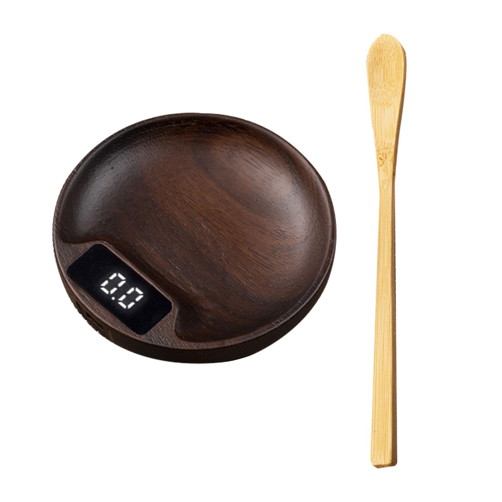Juego de 3 balanzas electrónicas de madera recargables profesionales para el hogar, oficina, sala de té A