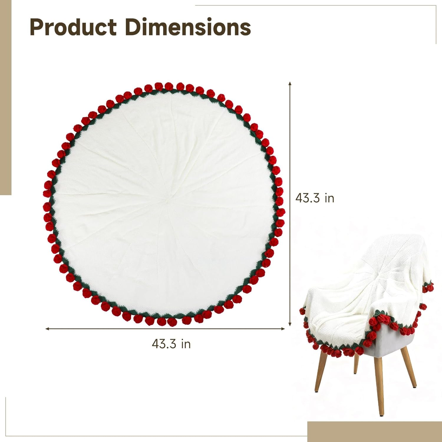 43" Red Rose Crochet Flower Throw Blanket for Mom Wife Grandma, Knitted Flower Foldable Red Rose Summer Winter Blanket, Machine Washable Shawl for Birthday, Anniversary, Holiday