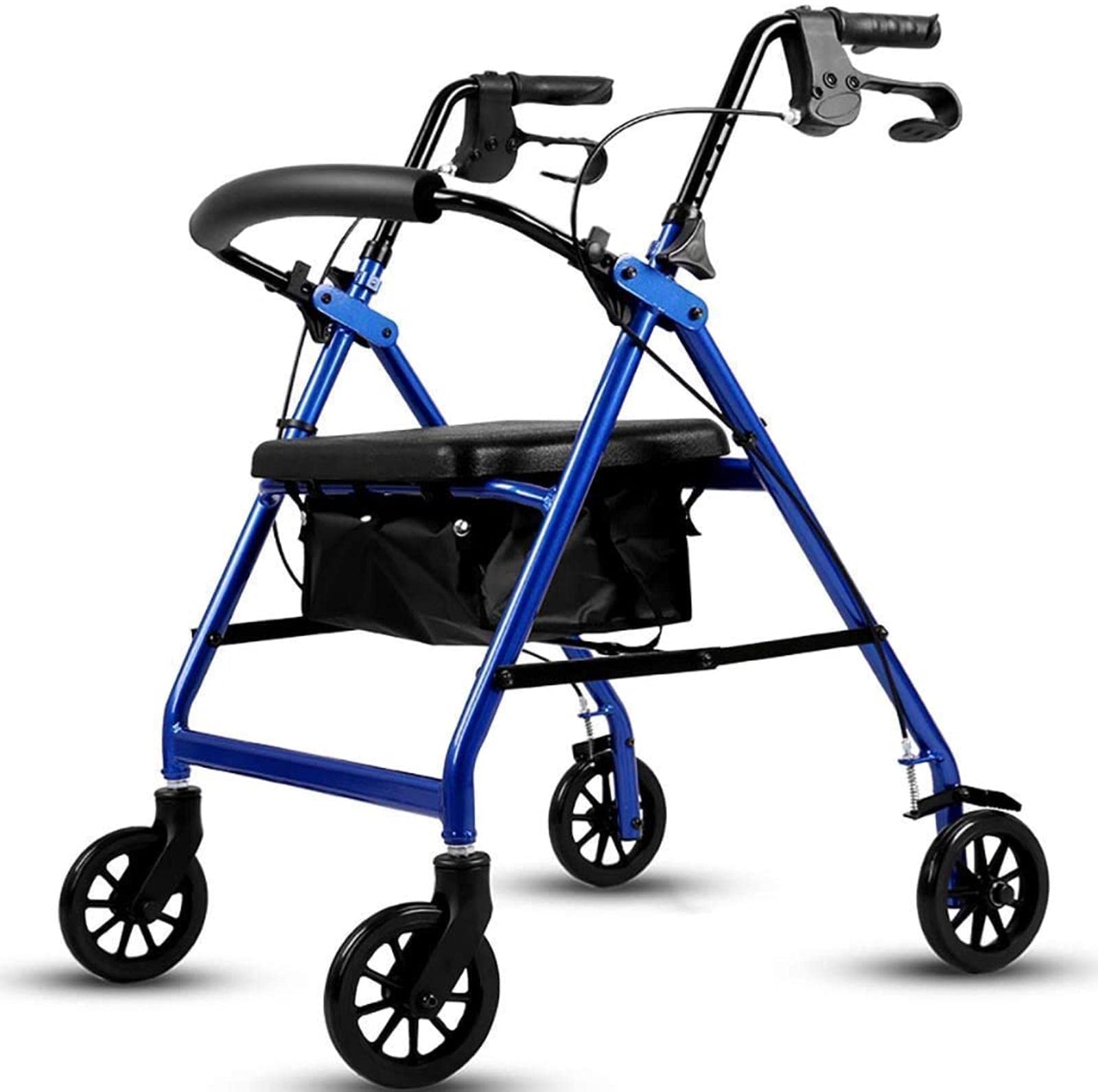 Andador con Andador para Caminar Ancianos Aleación de Aluminio Empujable Hogar Ligero con Escalones Carrito de Compras Bastón Antideslizante con Hospital Anhelo