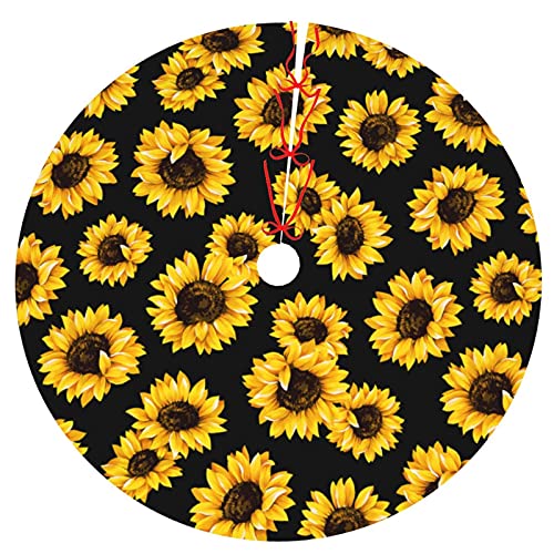Blublu 36" Christmas Tree Skirt Xmas Tree Mat, Funny Party Decor Supplies For Halloween Decorations Occasion Sunflower #TOP19