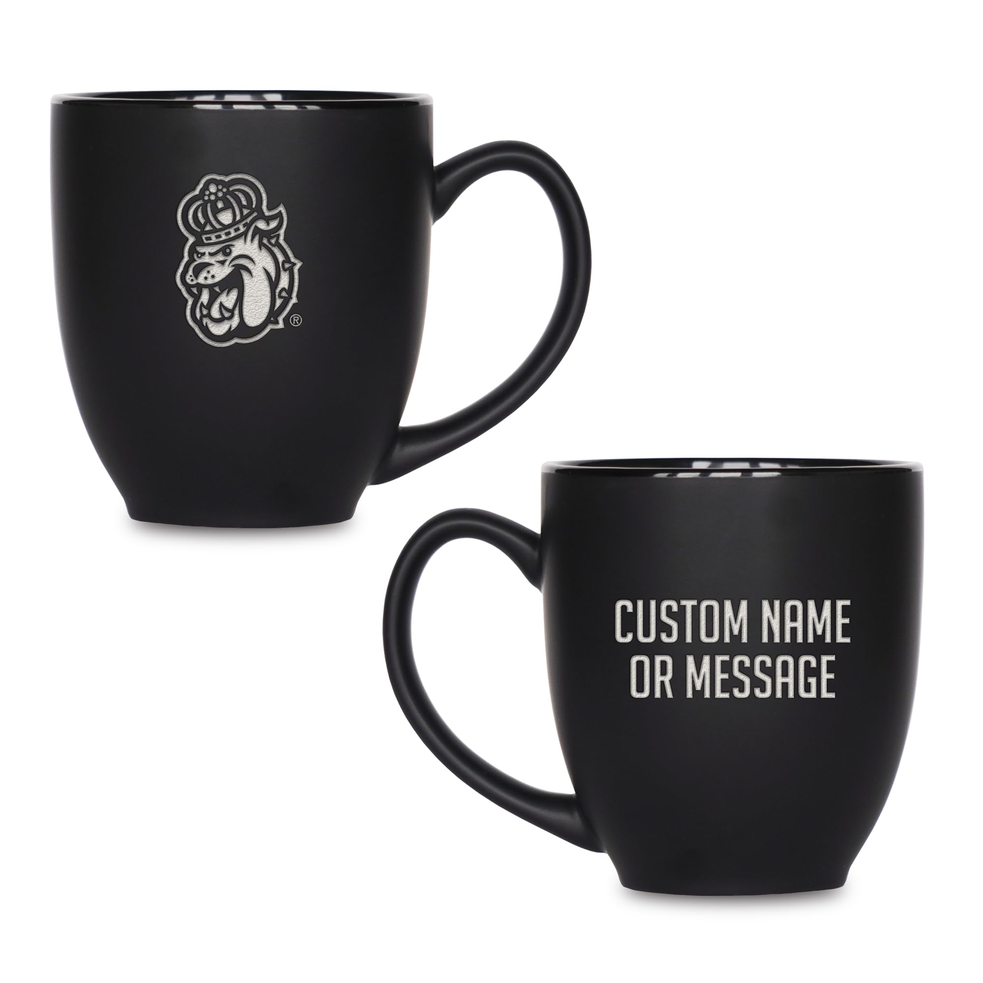 Rico Industries NCAA Primary 15-Oz Personalized Matte Black Bistro Mug - for Hot or Cold Drinks