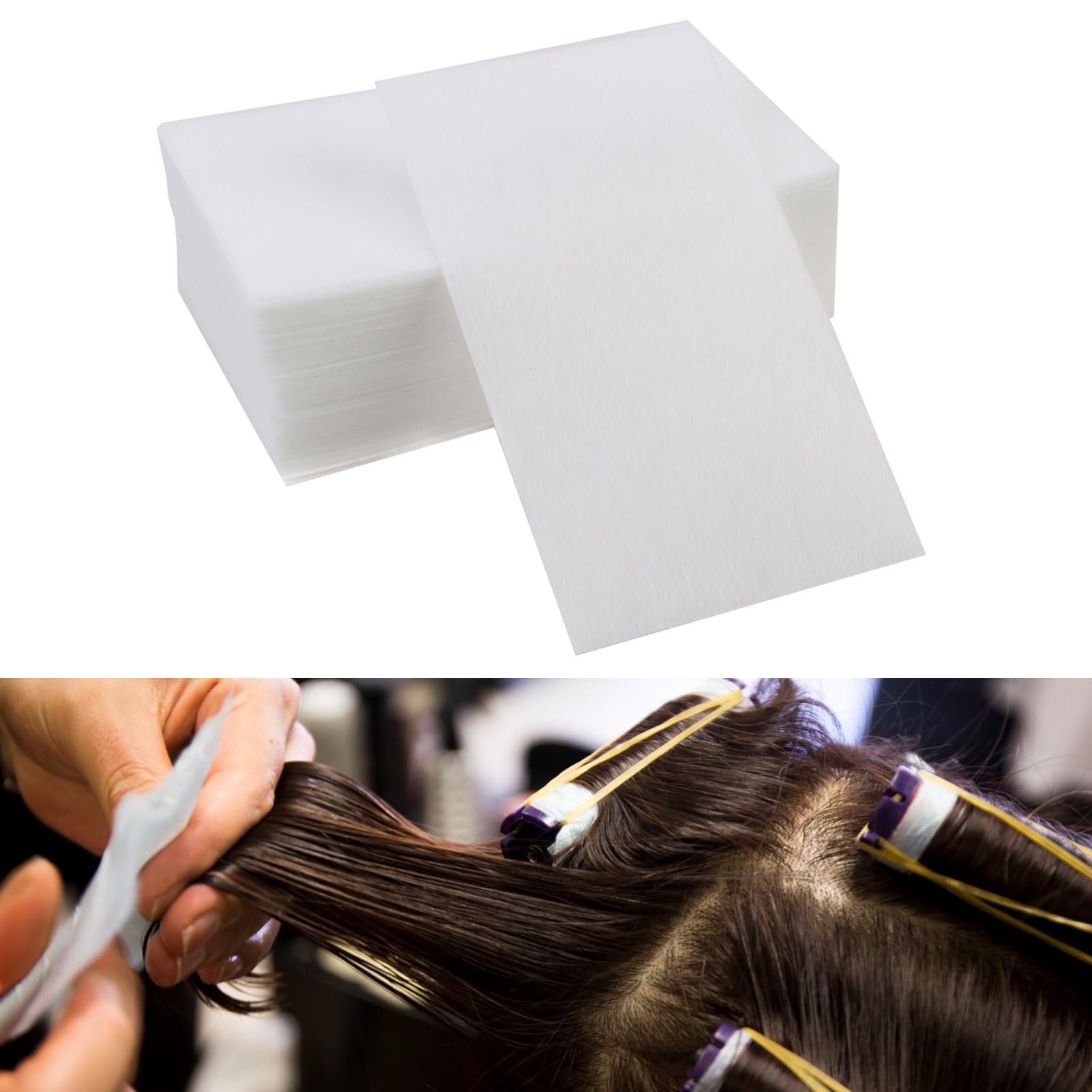 Papel Desechable para Permanente de Cabello de Salón, Papel para Permanente de Cabello Profesional, Papel Resistente a Alta Temperatura, Accesorio Esencial, 11cm x 6.5cm, Paquete de 90