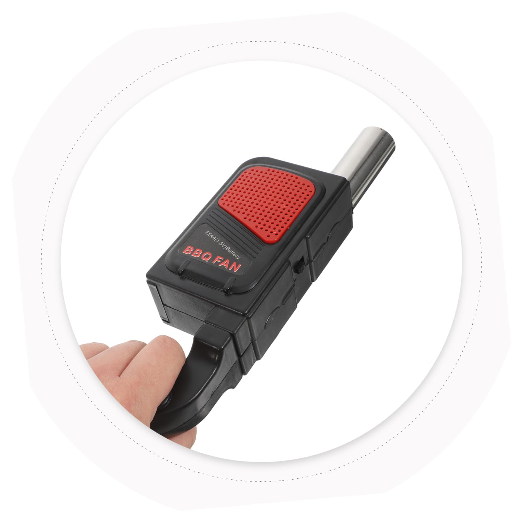 Soffiatore Elettrico per Barbecue 2 Pezzi Design Portatile e Compatto in Abs e Acciaio Inossidabile per Campeggio e Picnic All'aperto Nero