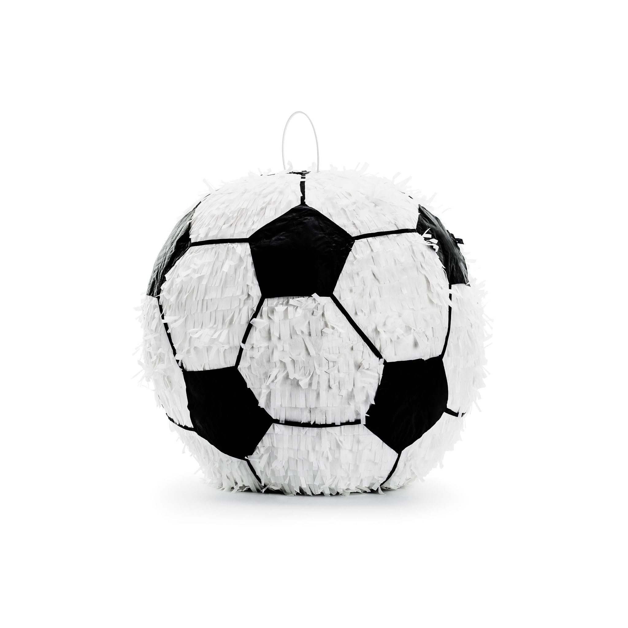 Piñata 35x35x35cm Fußball - Party Dekoration zum Befüllen - Partyspiele für Kindergeburtstag Geburtstag Jungen Party Fußballparty - Geburtstagsdeko Partydeko & Partyzubehör - Schwarz Weiß