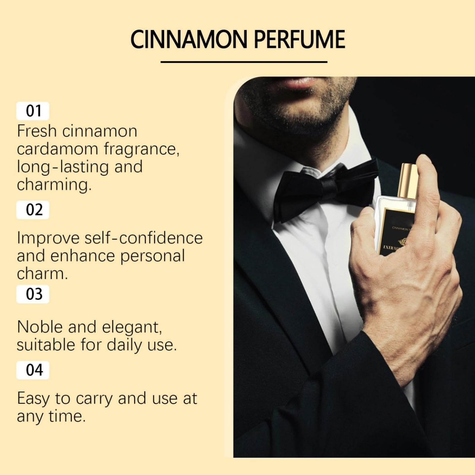 Perfume De Canela, Eau De Toilette En Spray, Fragancias De Perfume Para Hombre, Bruma Perfumada Fresca Y Duradera, Perfum-e Portátil Para El Día A Día Y Citas Románticas, Para Hombre (3PCS)