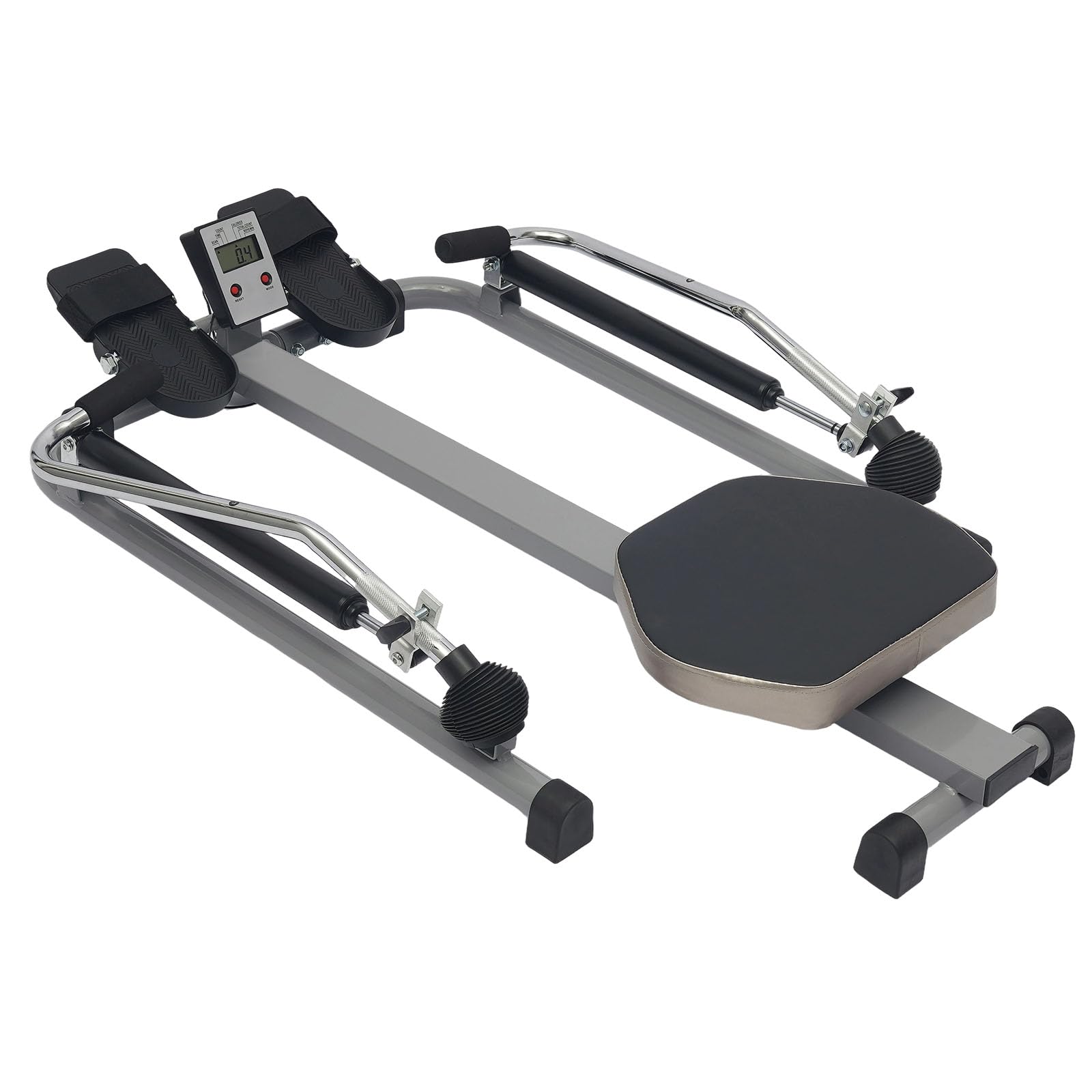 Rudergerät für Zuhause, Hydraulisches Fitness-Rudergerät mit Einstellbarer Widerstand und LCD-Display, Rudermaschine Trainingsgerät für das Ganzkörpertraining, 110×61×21 cm