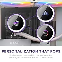 Vista 2 de NZXT Kraken 280 RGB - Enfriador líquido de CPU AIO RL-KR280-W1-11.024 in - Pantalla LCD cuadrada personalizable de 1.54 pulgadas para imágenes
