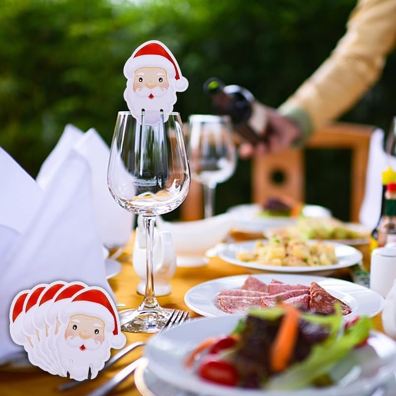 Evita copas perdidas con marcadores de vino de Navidad y tarjetas de mesa 6