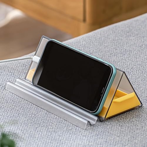 Miniatura 3 de WAYUTO Soporte para teléfono con bandeja extraíble, soporte para tableta, soporte para lápices, caja de almacenamiento de cable de datos,