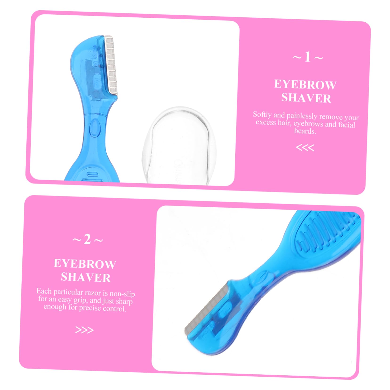 minkissy Eyebrow Grooming Kit Razor Eyebrow Trimmer Tweezer Scissor Set Compact Safe Random Color