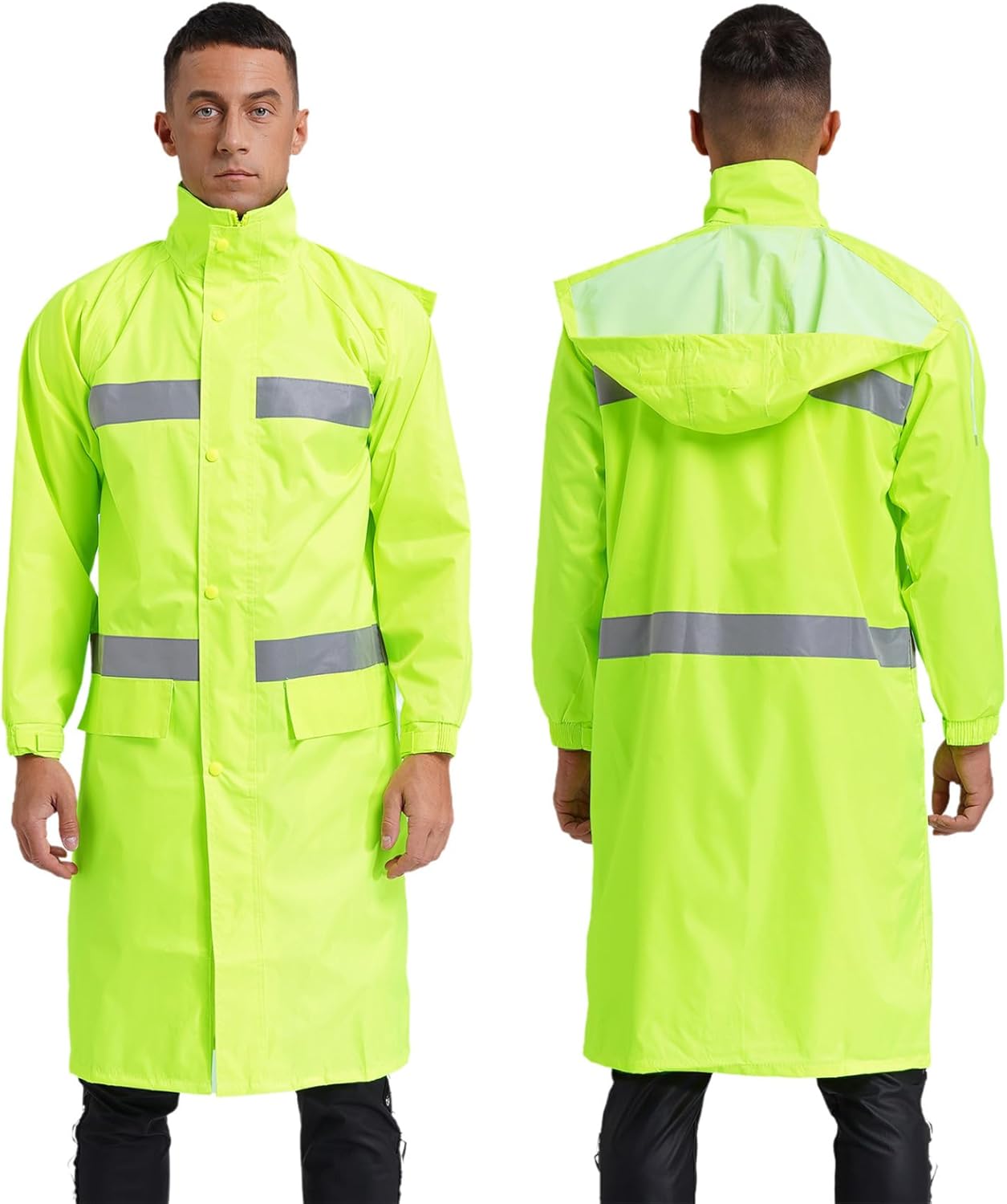 Long Hooded Raincoat Safety Waterproof Emergency Rain Jacket Poncho Rain Gear for Men Women
