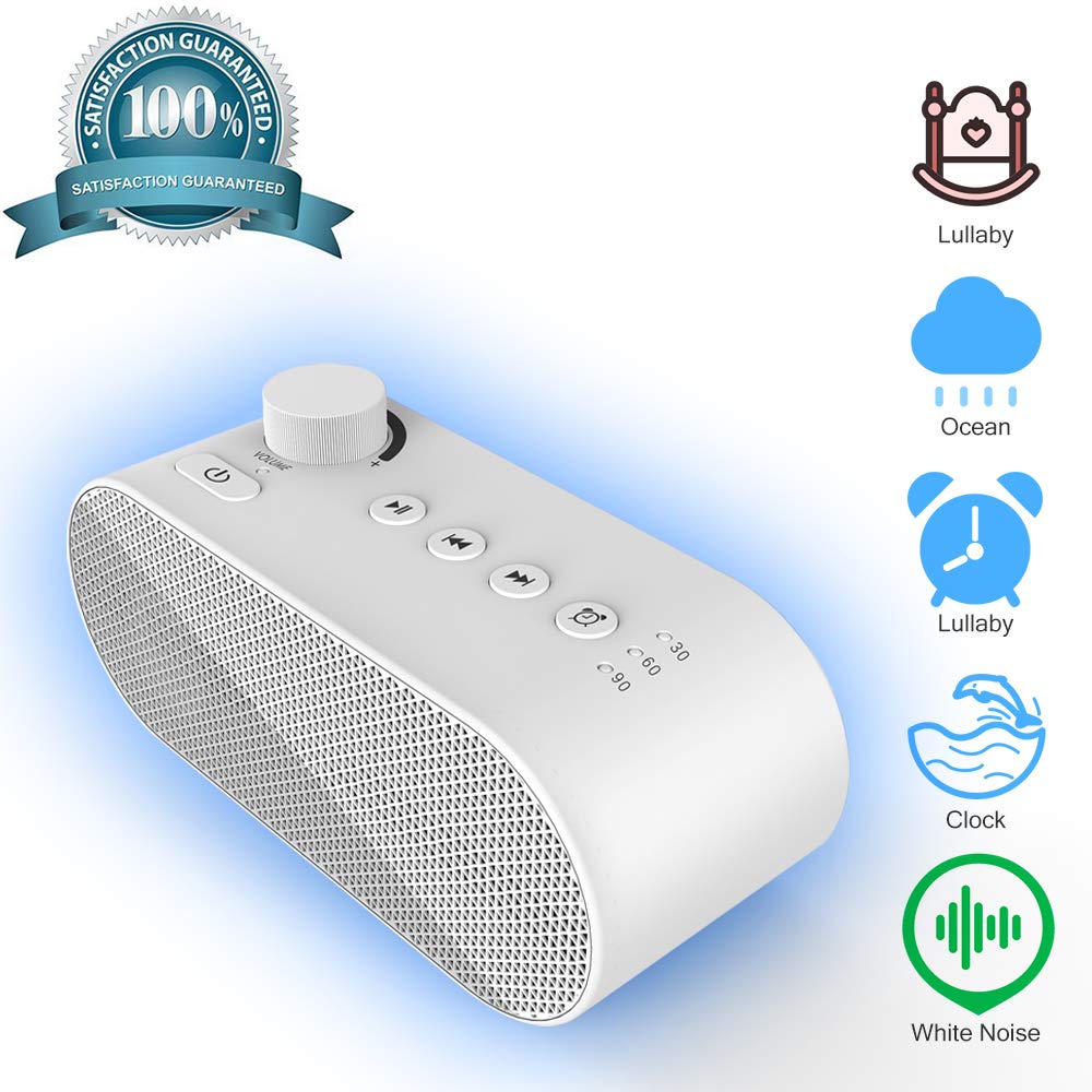 White Noise Machine for Sleeping, Sound Machine with Night Light Portable Natural Sleep Sound Therapy Sound Machine Travel Sleep Auto-Off Timer for Baby Kids Adults Toddler (26 Nature Sounds)