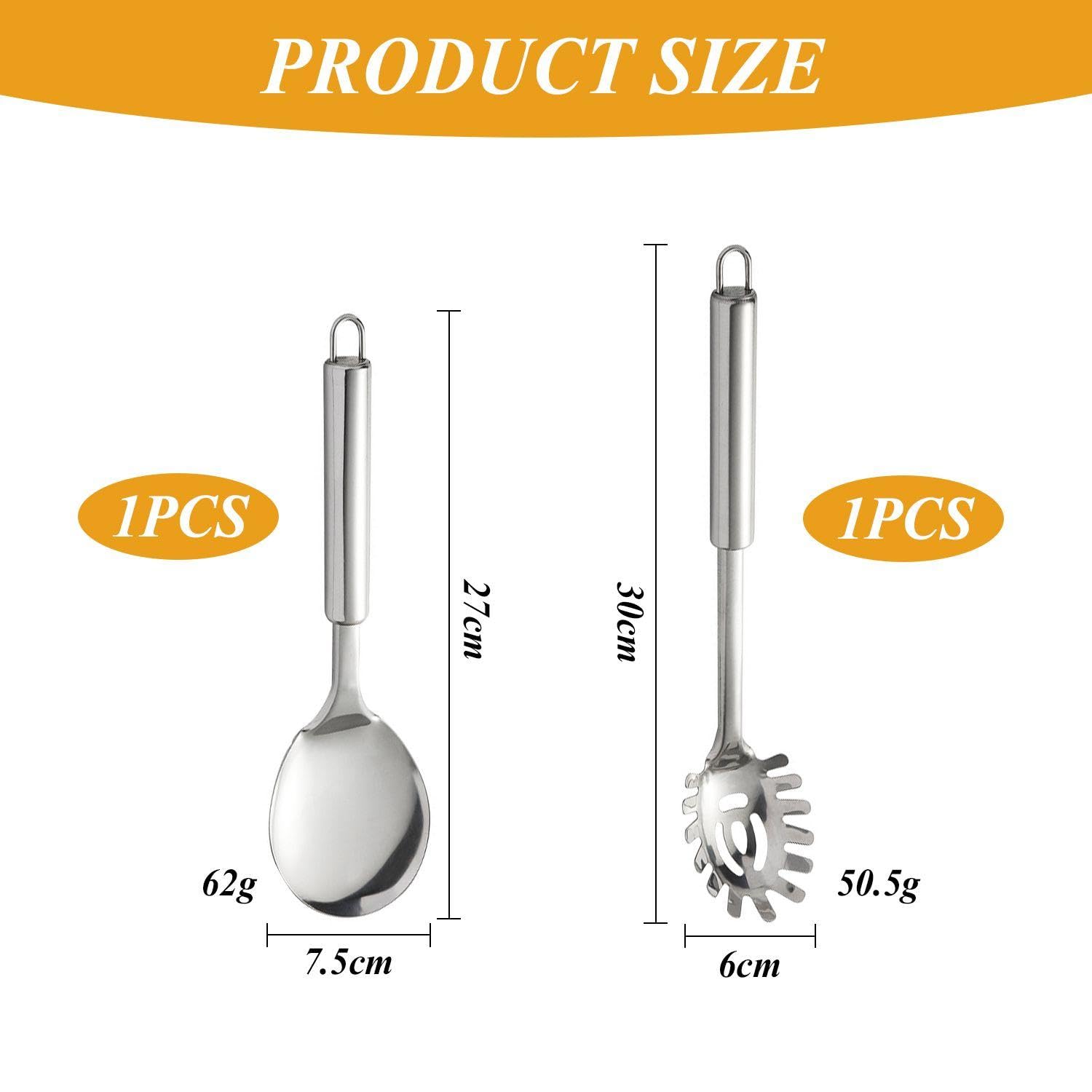 1 Cucchiaio Per Pasta E 1 Cucchiaio Per Riso, Stoviglie In Acciaio Inossidabile, Utensili Da Cucina, Forniture Da Cucina, Stoviglie Per La Casa