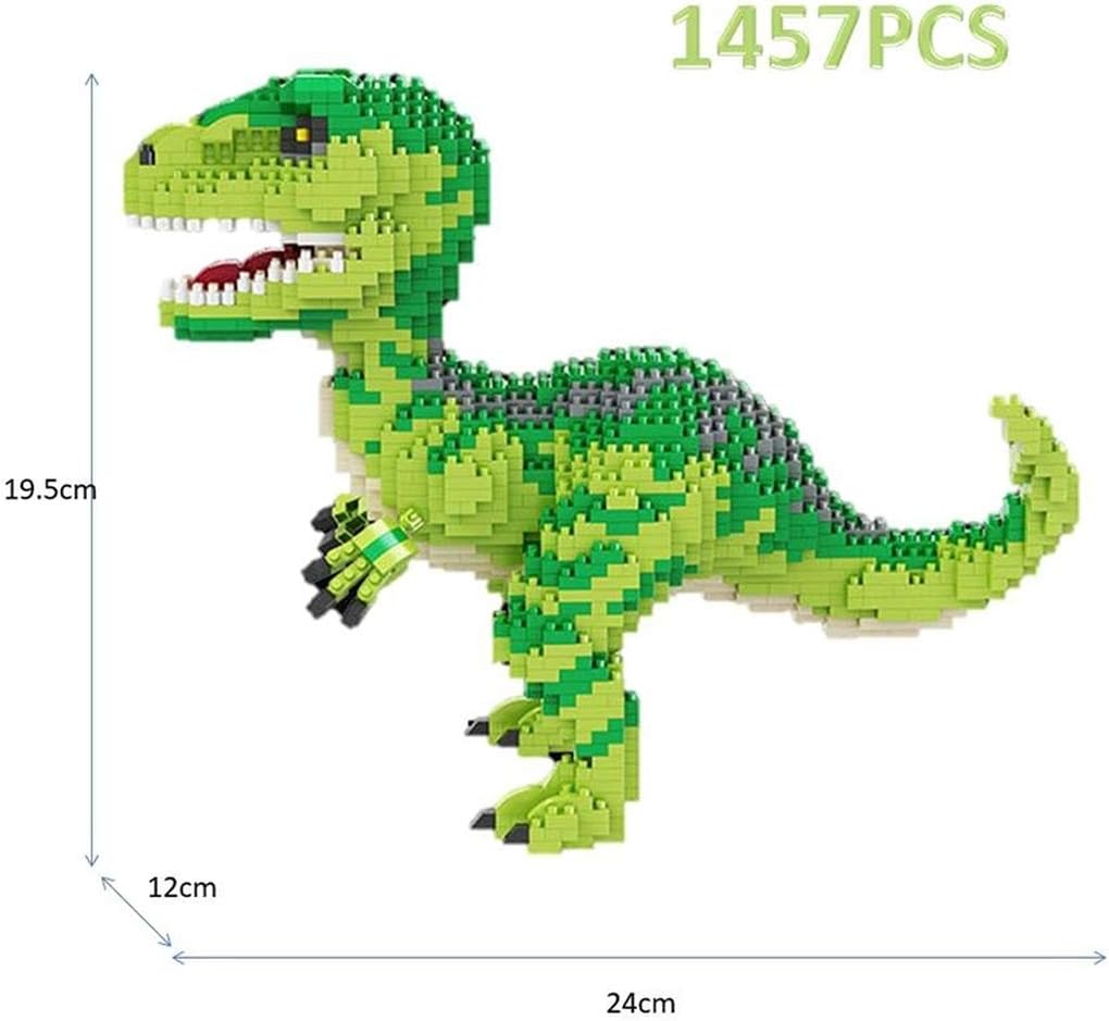 Figure to assemble with nanoblocks. Velociraptor dinosaur, 240 x 120 x 195 mm - Image 5