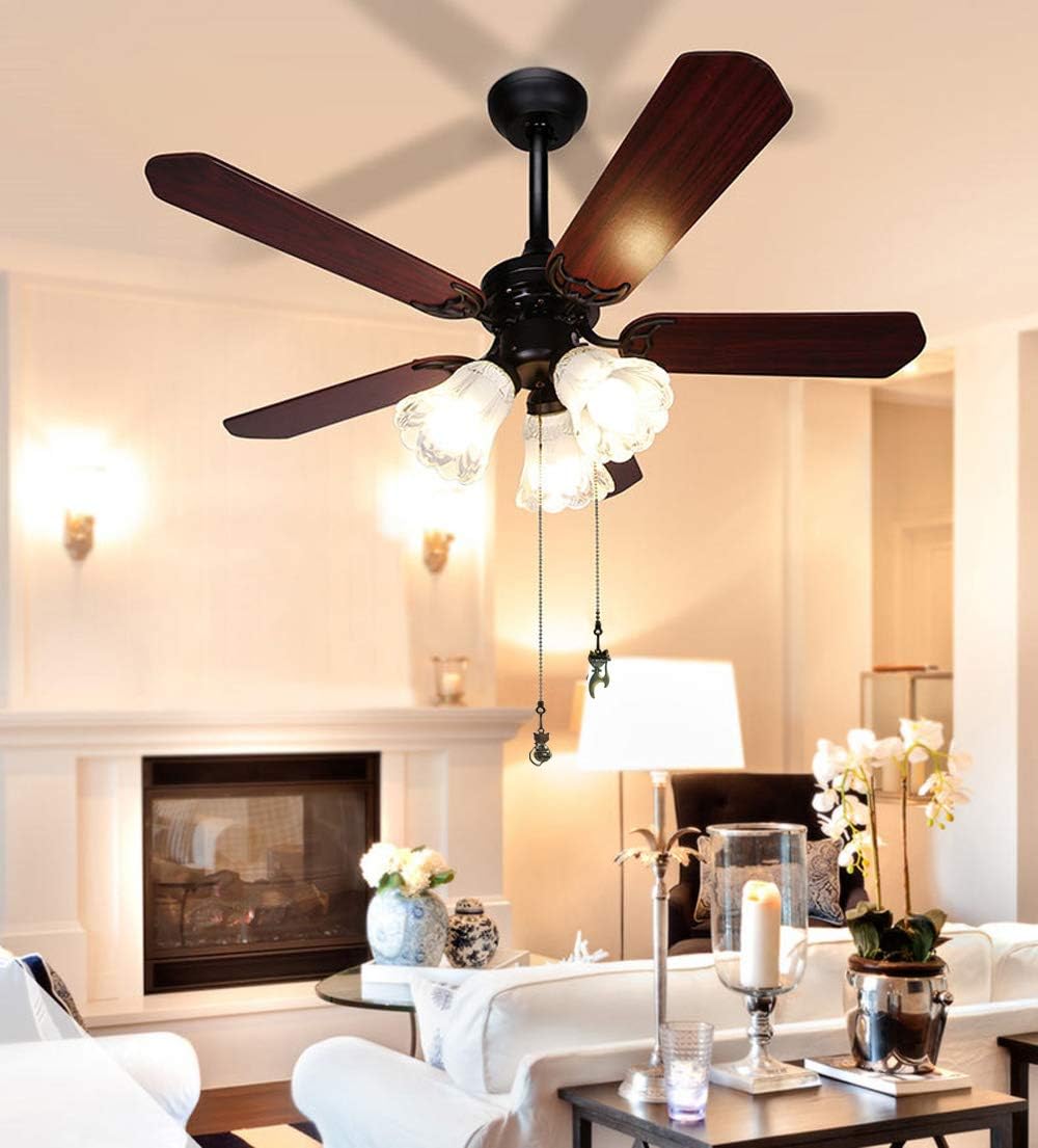 Ceiling Fan Pull Chain Extenders with Charm Pendant - 2Pcs 12 inch Vintage Bronze Pull Chains for Ceiling Fans and Lights with Connector (Cat)