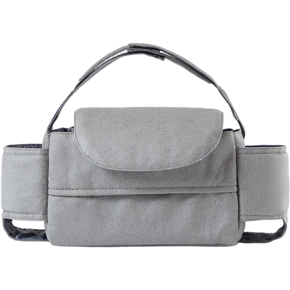 Dianzan Pram Organiser Bag, Baby Stroller Hanging Storage Bag with Cup Holder, Lightweight Stylish Canvas Baby Stroller Bag for Toys