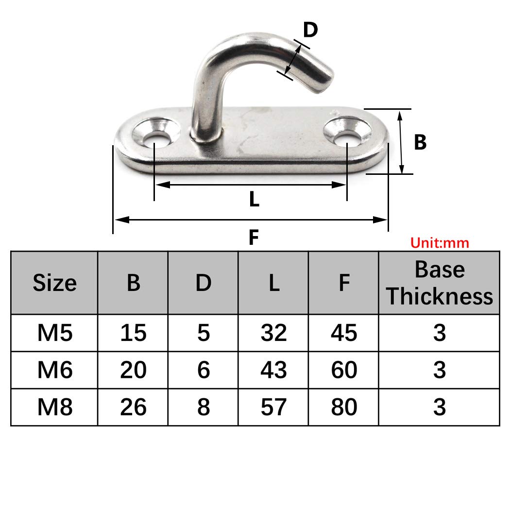 Ganci Da Soffitto In Acciaio Inox M5 - 6 Pezzi Con Viti, Per Amaca, Yoga, Tendaggi - Foto 11
