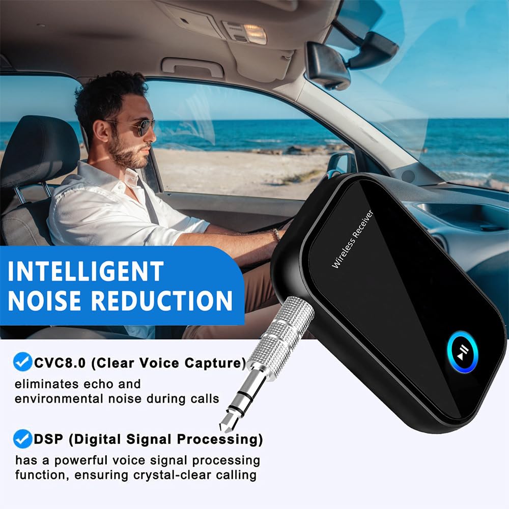 Bluetooth-AUX-Adapter für Auto, 3,5 mm kabelloser Empfänger und Sender, AUX-Bluetooth-Auto-Adapter, Freisprecheinrichtung für Autos, Lautsprecher, Stereoanlagen und Kopfhörer