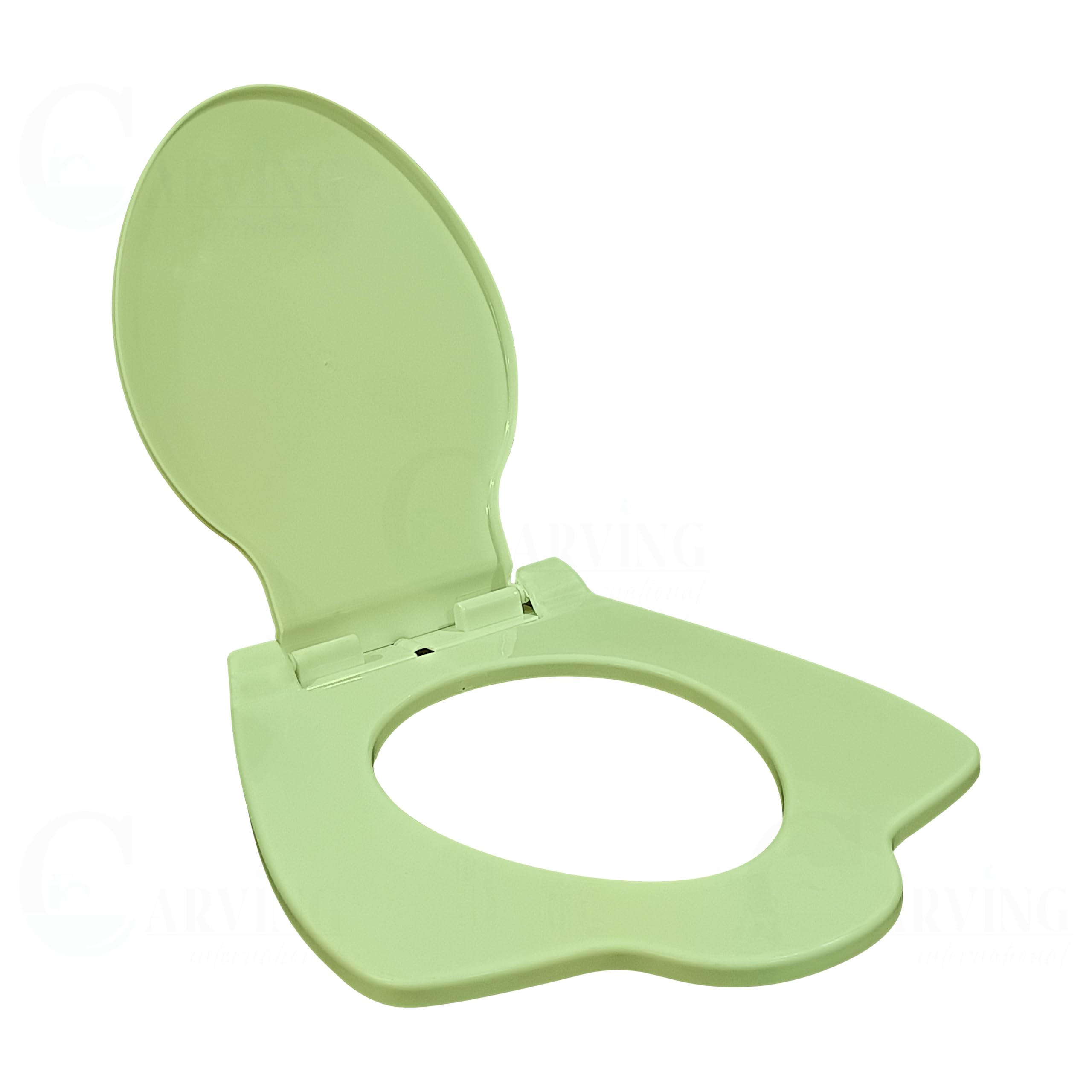 CARVING INTERNATIONAL Anglo Toilet Seat Cover | Durable Polypropylene Plastic | Glossy Finish & Sleek Design | Easy to Use | Anglo Toilet Seat Cover with Fitting Kit (Green)