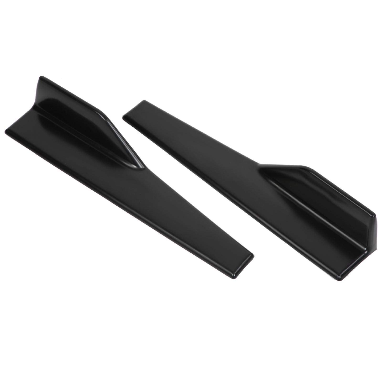 Qiilu 2 pièce 45cm Universelle Jupes Latérales de Voiture Splitter Latéral Garnitures de Bas de Caisse Ailes Noir Brillant