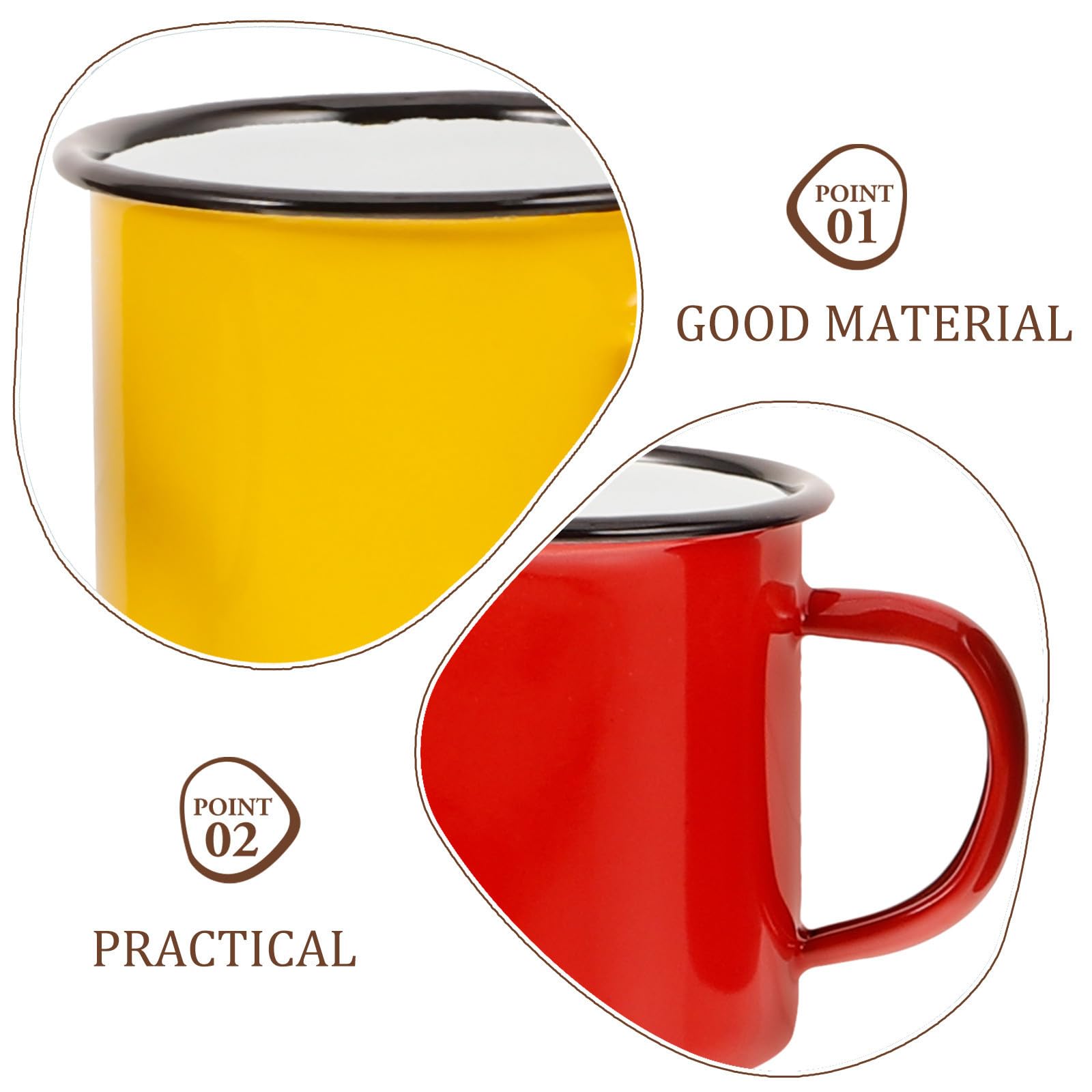 4 Piezas Conjunto de Tazas de Esmalte Vintage Capacidad 350ml y Fácil de Limpiar Diseño Clásico para Café y Té Adecuado para Camping y Uso Diario