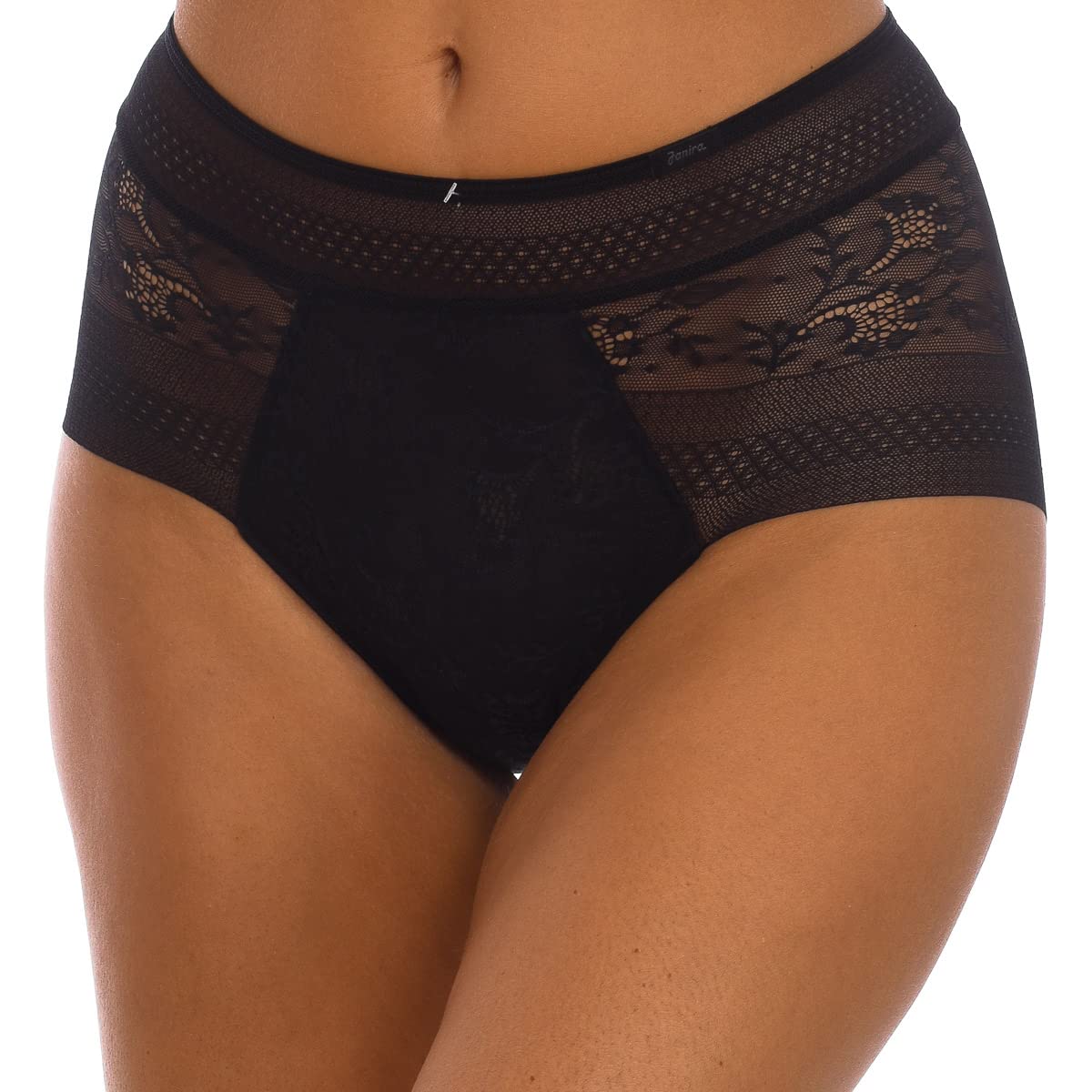 Janira Women's Mist Carey Magic Band Invisible Lace Panty For 1031610 Black