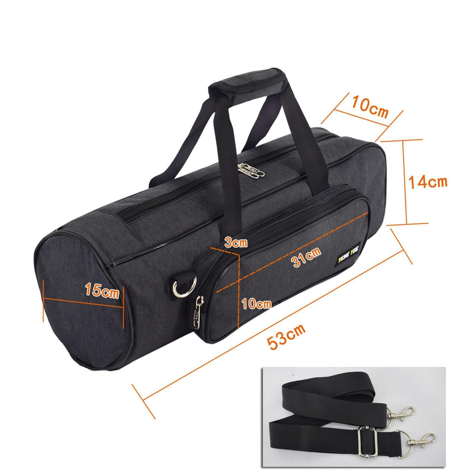 Bolsa Resistente Trompeta Pvc Lino Cremallera | asa reforzada, correa ajustable, dos compartimentos, forro grueso, protección arañazos
