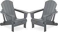 Vista 73 de SERWALL - Silla plegable Adirondack para patio, jardín, exterior, resistente a la intemperie, sillas para hoguera, color naranja