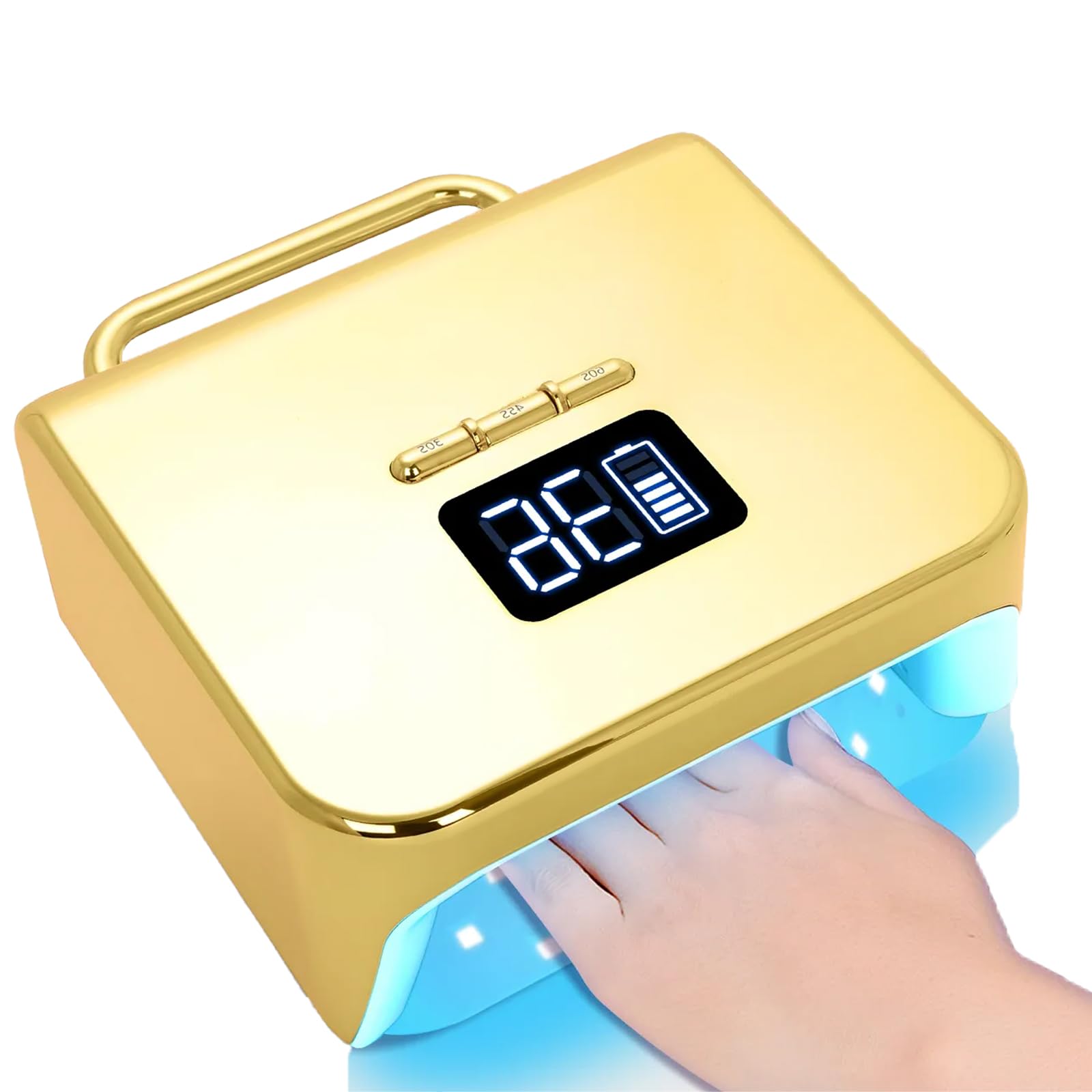 Lampe à ongles LED, lampe à ongles rechargeable, 48 perles de lampe, batterie de grande capacité rechargeable, 3 boutons de sélection de minuterie, capteur automatique, base amovible grand espace