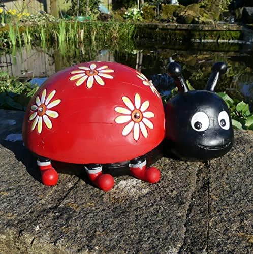 Coccinelle Solaire Vacillante - Décoration Animée énergie Solaire, Hauteur 11cm, Pour Rebord De Fenêtre, Cadeau