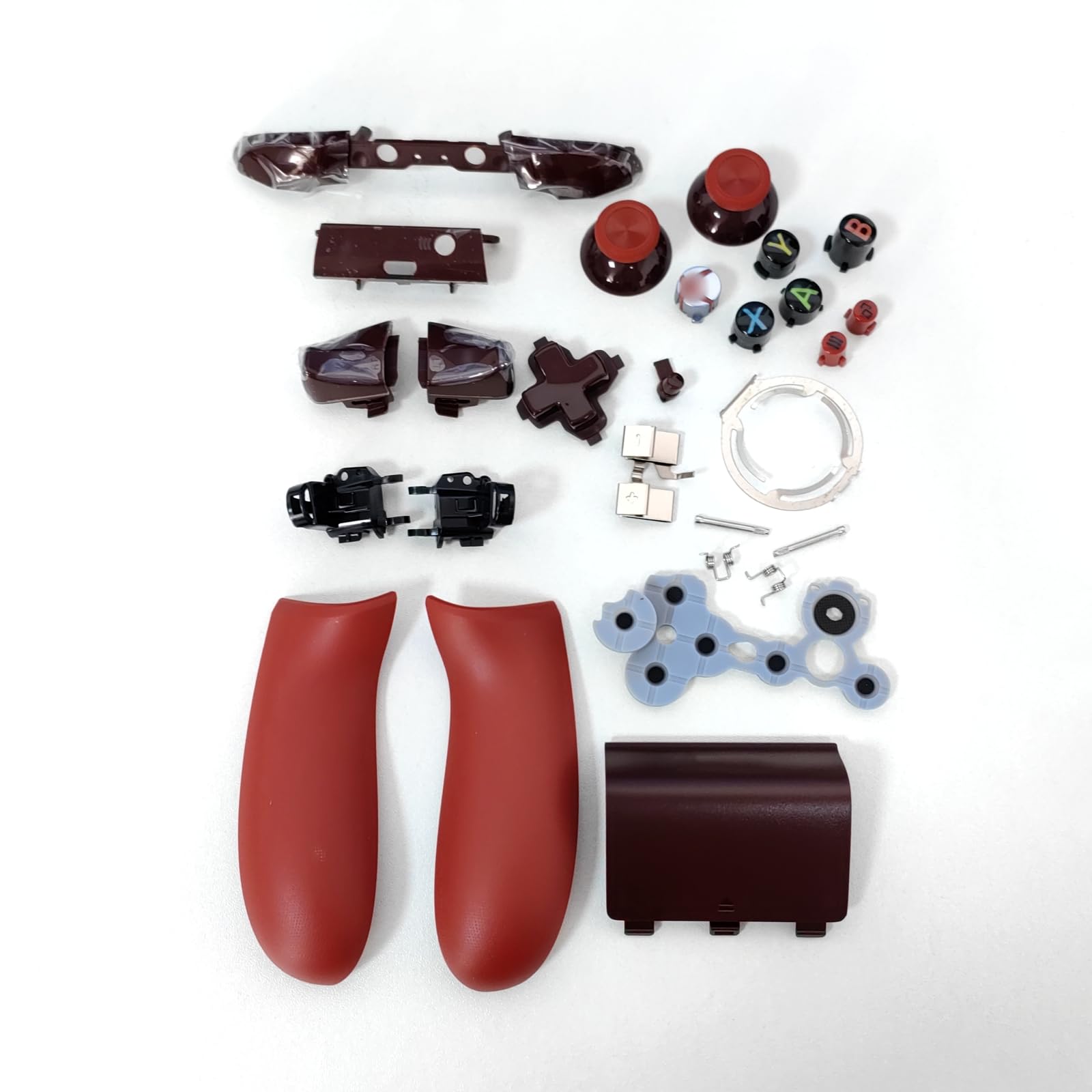Hzxkqmil Kit de Carcasa Completa de Repuesto para Xbox One S/X Controller (Modelo 1708), Estuche de Bricolaje Cubierta Frontal Placas Traseras Rieles Laterales Botones Accesorios, Rojo