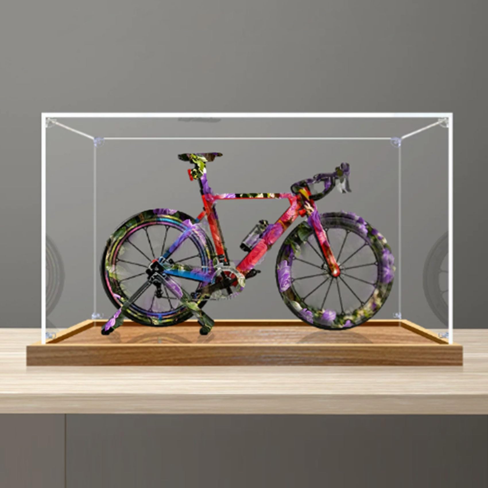 Acrylic Display Case for Le-go 11380 bicycle Model, Dustproof Display Box (display box only) (StyleB 2mm)
