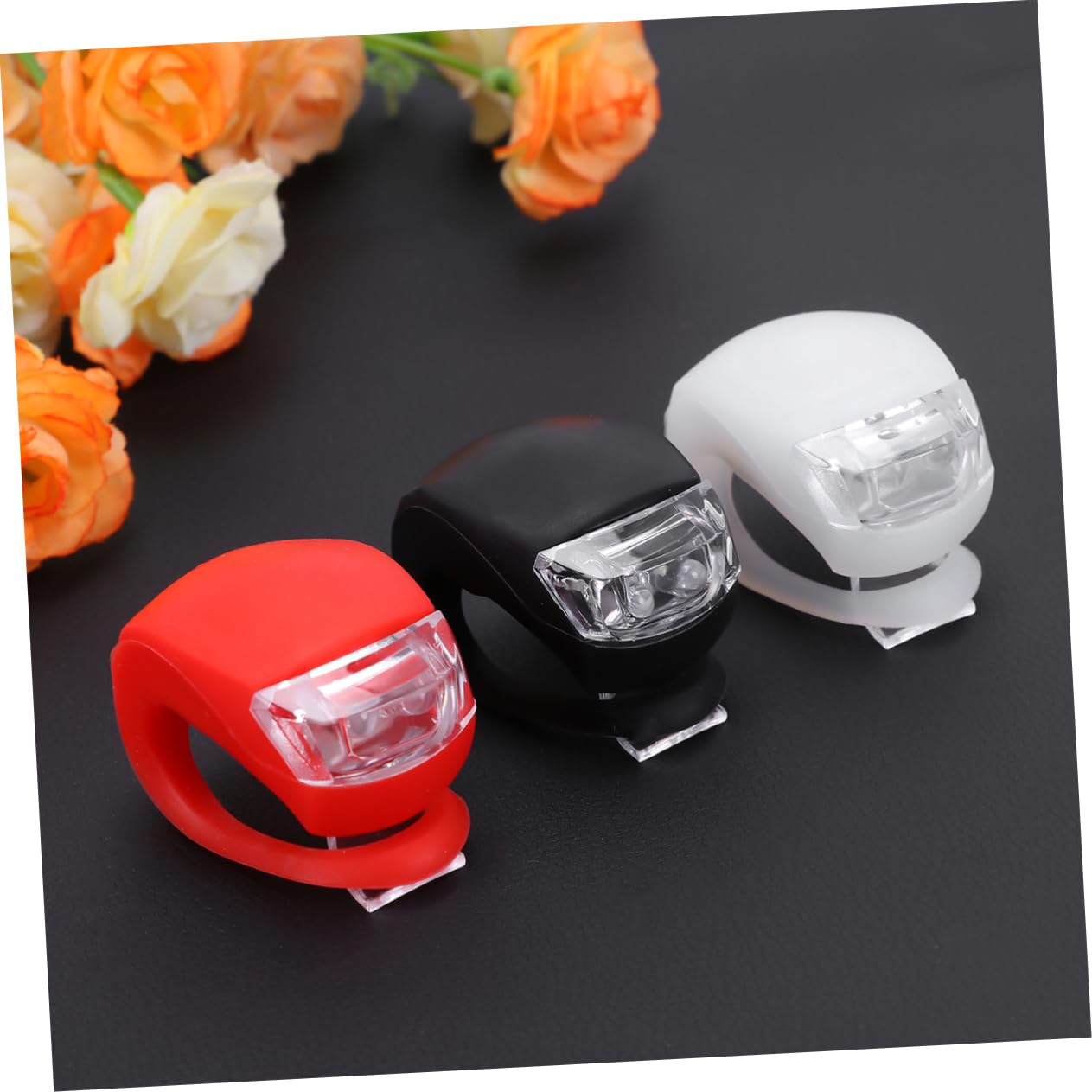 Anneome 2 Set di per Bici in Silicone Anteriore E Posteriore di Avvertimento A LED per Ciclismo Facili da Installare in Silicone 6 Pezzi * 2