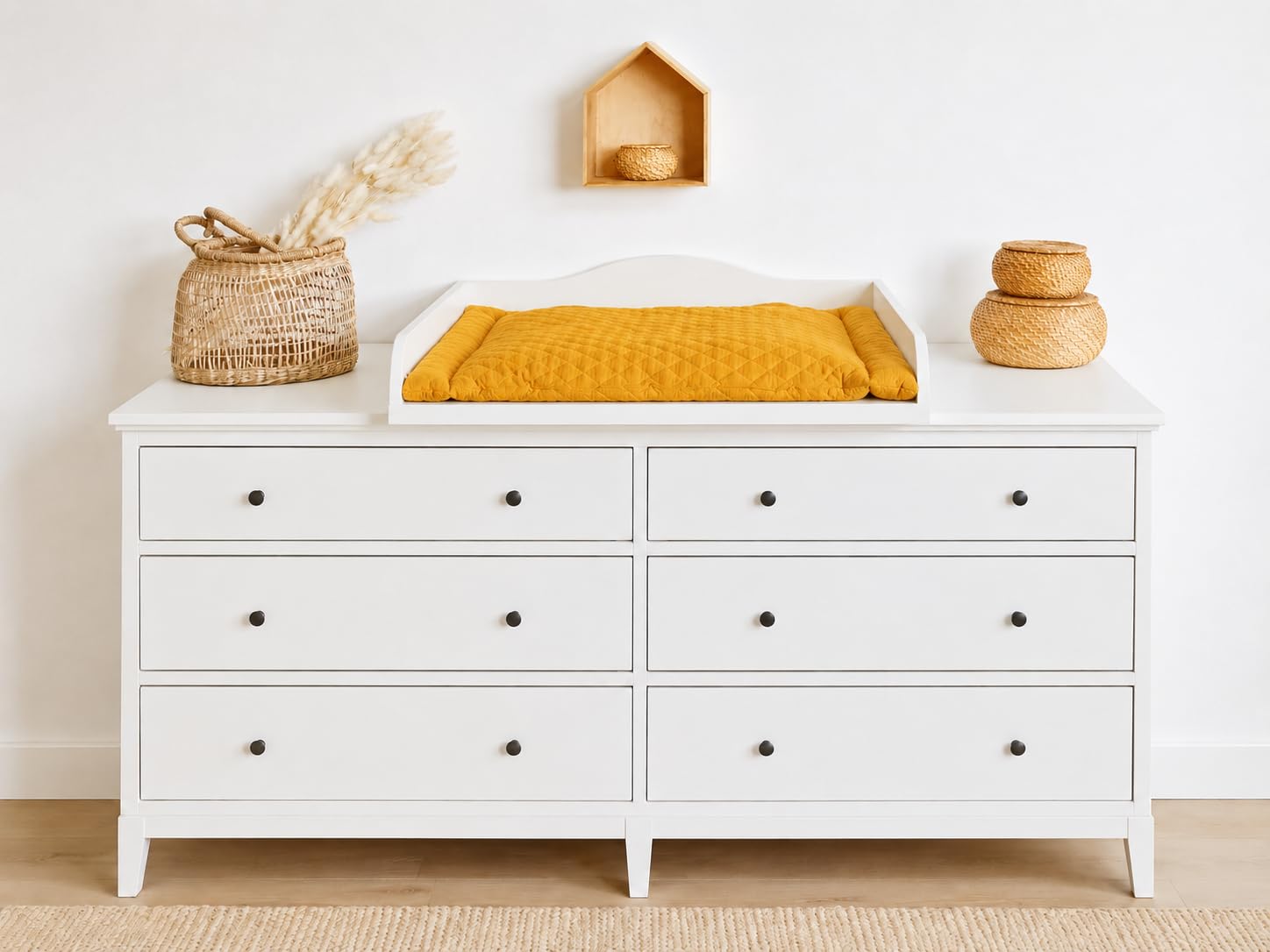 KraftKids Cambiador blanco, apto para cómoda IdanÄS de hasta 162 cm, con amplia apertura