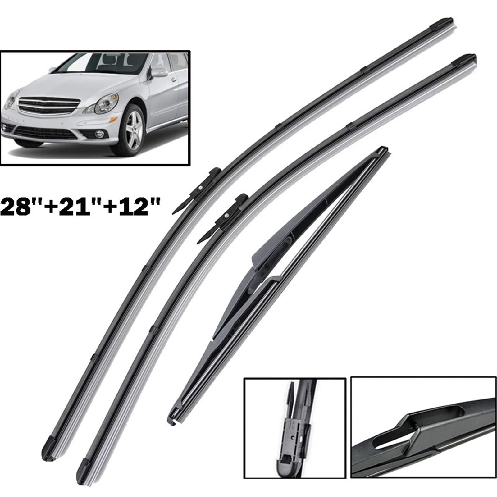 Limpiaparabrisas Coche Compatible Con Mercedes Para GL Class X164 2005 2006 2007 2008 2009 2010 2011 2012 Escobillas De Limpiaparabrisas Ventana Trasera Delantera Piezas De Automóvil