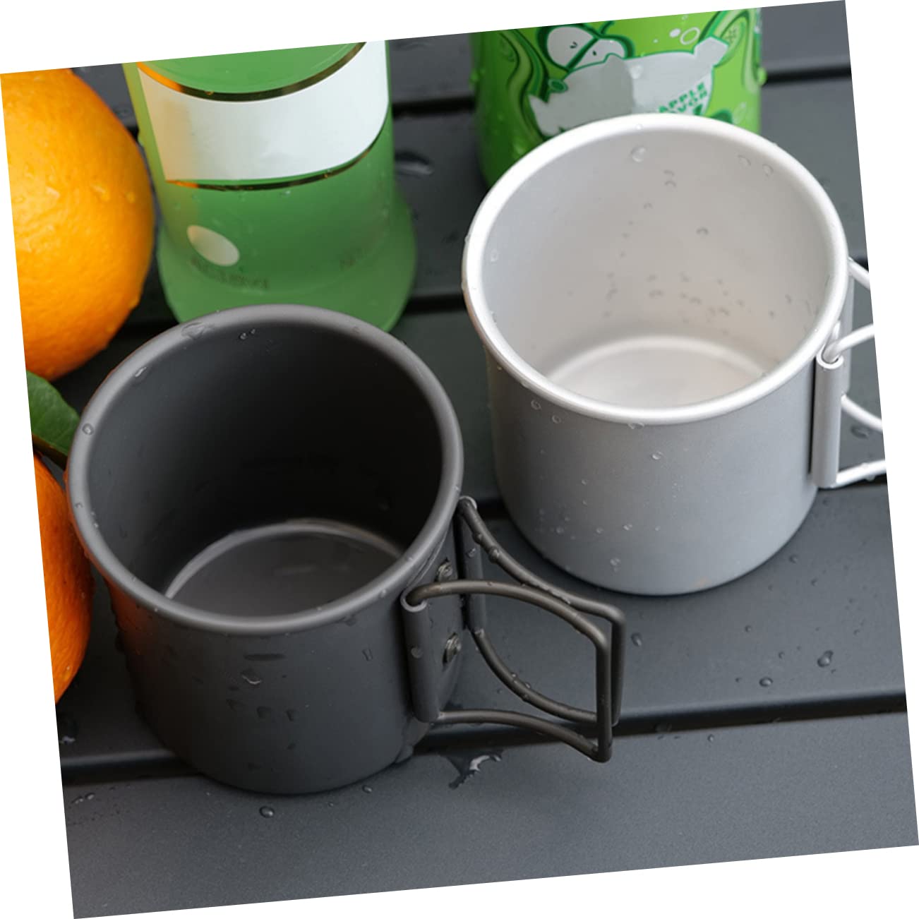 Milisten 2 Ensembles Tasses Aluminium Pliables Cups Pour Boissons Pour Activités Extérieures Camping Résistantes 2 Pièces * 2