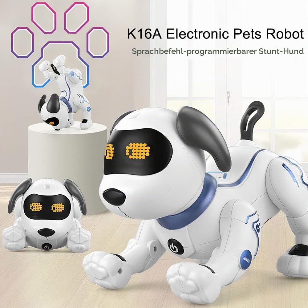 Goolsky LE Neng Spielzeug K16A Elektronische Haustiere Roboter Hund Stunt Dog Voice Command Programmierbare Touch-Sense Musik Song Spielzeug für Kinder Geburtstag