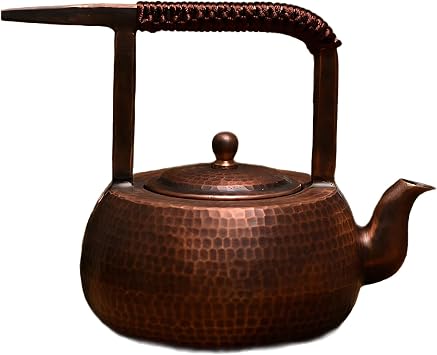 18 * 14cm 500ml Bright Color Retro Copper Tea Kettle Stovetop Teapot Stove Top Copper Tea Pot Turkish Tea Pot Pure for Stovetop Retro 500ml