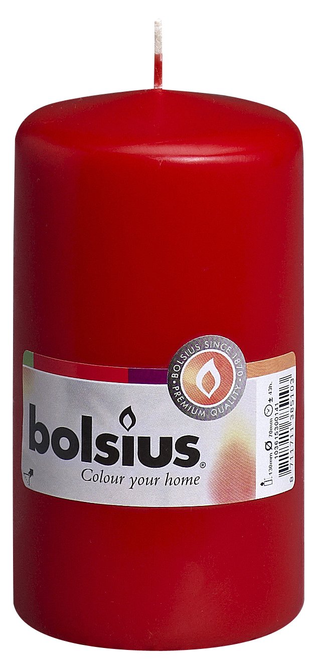 BOLSIUSPillar Candle Regular, "Red 70 mm Width"
