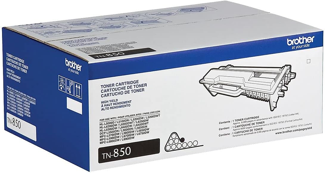 Brother TN850 Toner Cartridge (Black) in Retail Packaging
